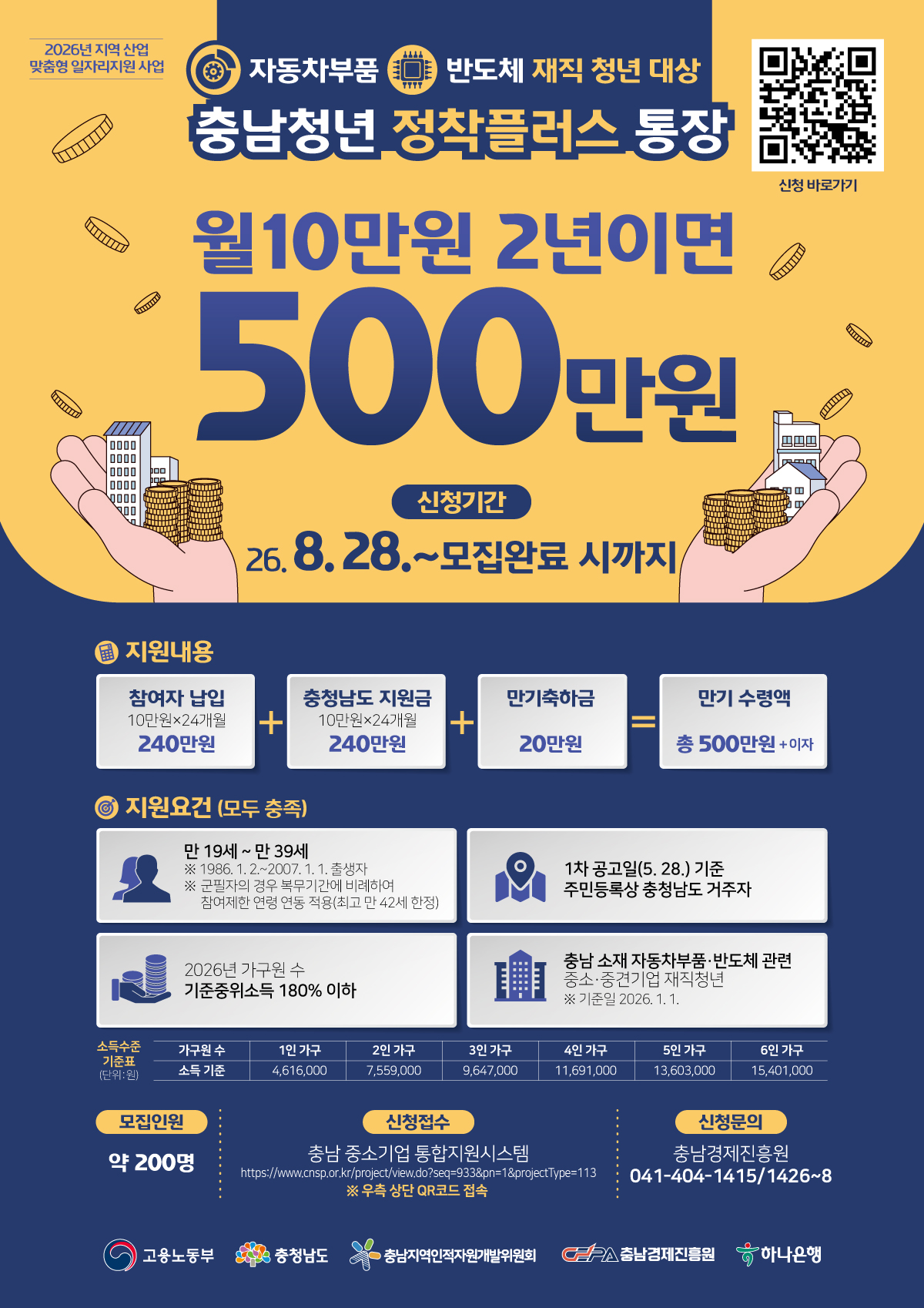 충남청년 정착플러스 통장 2기 전단