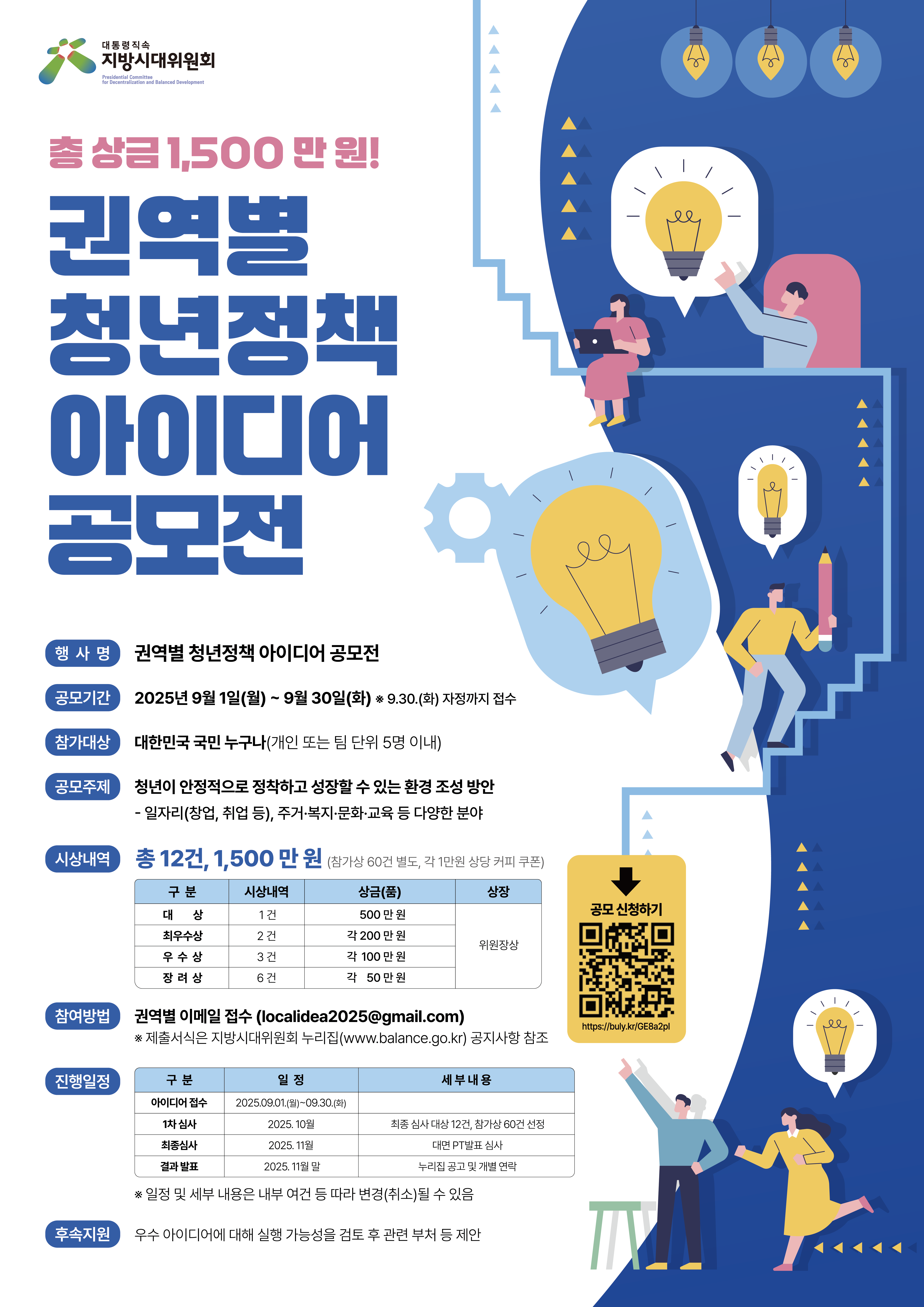 포스터 권역별 청년정책 아이디어 공모전